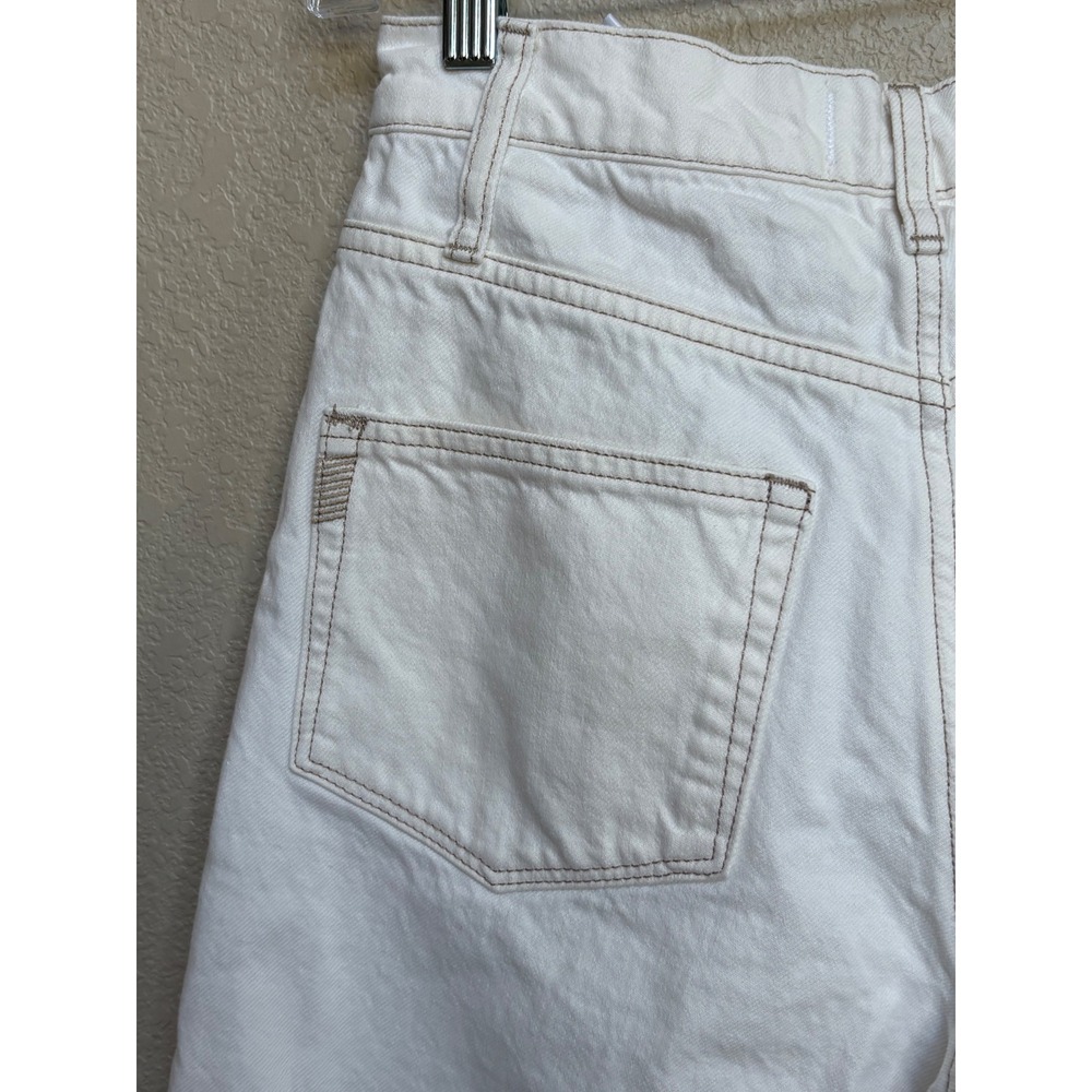 PAIGE White Wide-Leg Cropped Jean Shorts - Picture 7 of 11